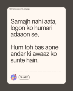 shayari 2 line hindi attitude